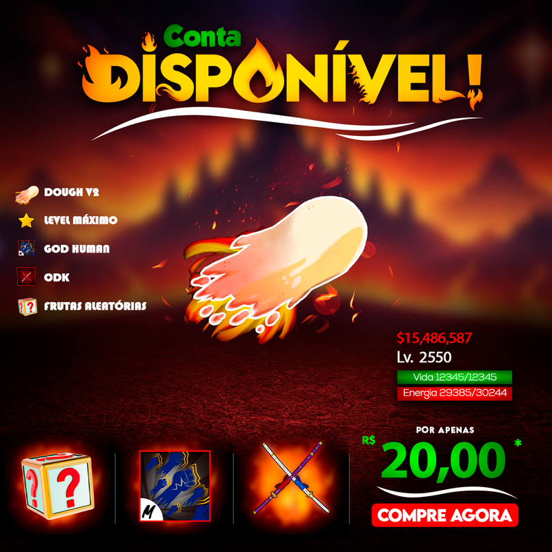 🍩 Conta com DOUGH V2 + God Human + Level Máximo