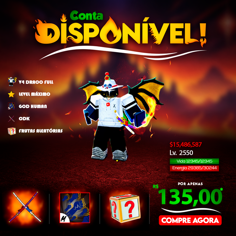🐉 Conta com V4 DRACO Full + CDK + God Human + Level Máximo